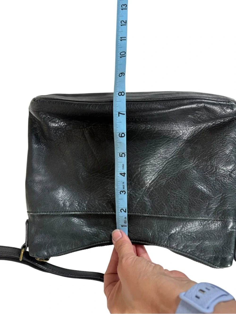 Margot Black Leather Crossbody Bag